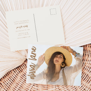 Carte postale de l'invitation de la fête de gradua