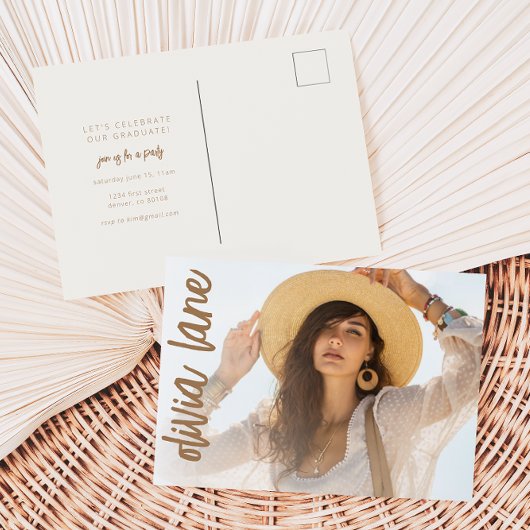 Carte postale de l'invitation de la fête de gradua