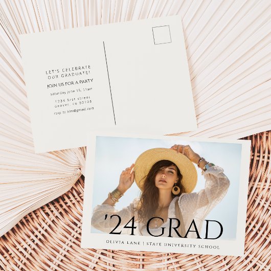 Carte postale de l'invitation de la fête de gradua