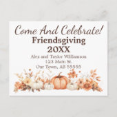 Carte postale de l'Invitation de l'Action de grâce (Devant)