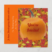 Carte postale de l'invitation de Thanksgiving (Devant / Derrière)