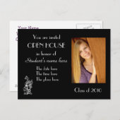 Carte postale de l'invitation ouverte noire (Devant / Derrière)