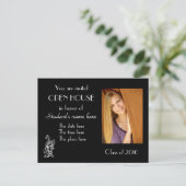 Carte postale de l'invitation ouverte noire (Debout devant)