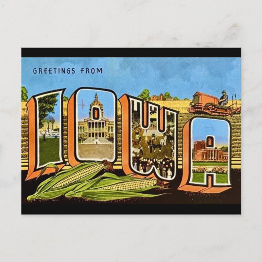 Carte postale de l'Iowa Corn State (Devant)