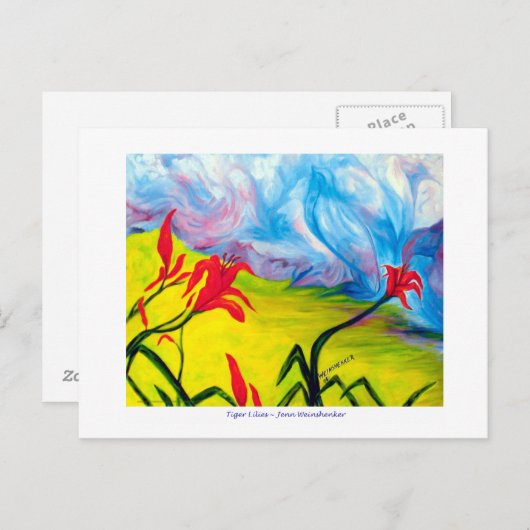 CARTE POSTALE de lis tigrés (Devant / Derrière)