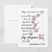 Carte postale de liste de contrôle (Devant / Derrière)