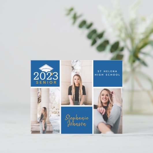 Carte postale de l'obtention du diplôme supérieur (Debout devant)