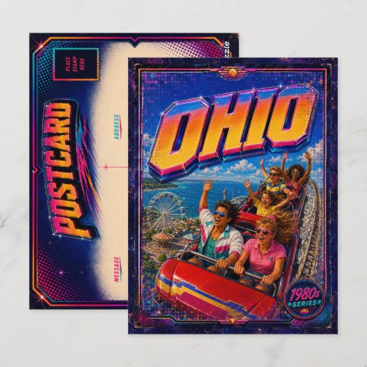 Carte postale de l'Ohio des années 80 Rétro (Devant / Derrière)