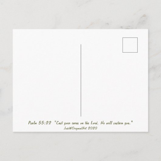 Carte postale de l'oiseau vert "Ça va...toi ? (Dos)