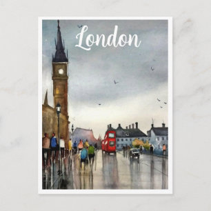 Carte postale de London watercolor
