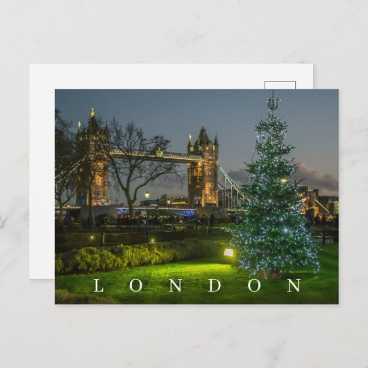 Carte postale de Londres à Noël (Devant / Derrière)