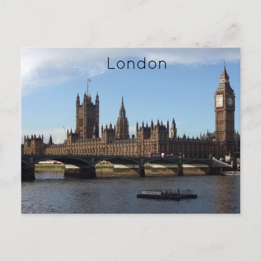 Carte postale de Londres, maisons du Parlement (Devant)