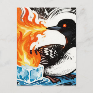Carte postale de Loon furieux crachant du feu fais