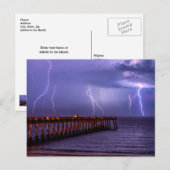 Carte postale de l'orage avec éclairs en Floride à (Devant / Derrière)