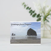 Carte postale de l'Oregon : plage de canon et roch (Debout devant)