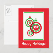 Carte postale de l'ornement de Noël (Devant / Derrière)