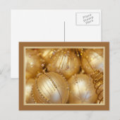 Carte postale de l'ornement de Noël doré (Devant / Derrière)