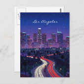 Carte postale de Los Angeles de nuit (Devant / Derrière)