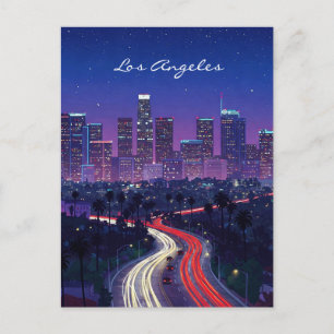 Carte postale de Los Angeles de nuit