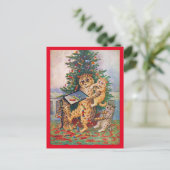 Carte postale de Louis Wain représentant Noël à Ca (Debout devant)