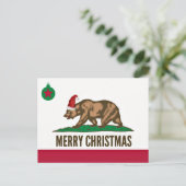 Carte postale de l'Ours de Noël de l'État de Calif (Debout devant)