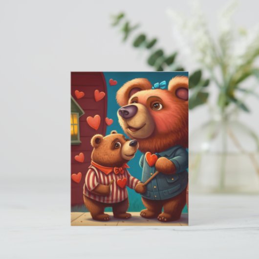 Carte postale de l'ours de Valentine (Debout devant)