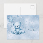 Carte postale de l'ours en peluche bleu (Devant / Derrière)