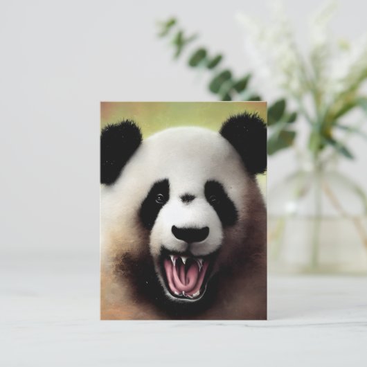 Carte postale de l'ours panda effrayant (Debout devant)