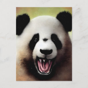 Carte postale de l'ours panda effrayant