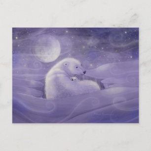 Carte postale de l'ours polaire de l'hiver doux