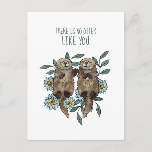 Carte postale de loutres mignonnes qui vous font p (Devant)