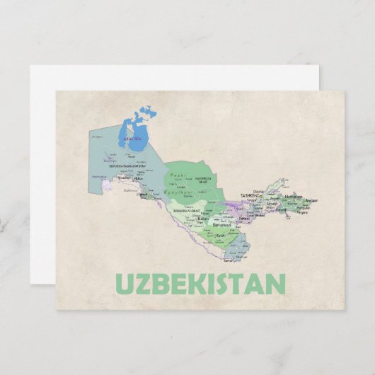 Carte postale de l'Ouzbékistan (Devant / Derrière)