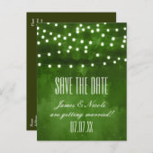 Carte postale de lumières de chaîne de forêt verte (Devant / Derrière)