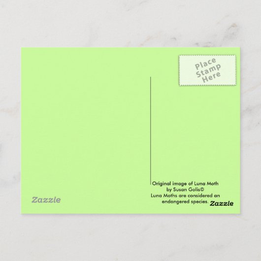 Carte postale de Luna Moth (Dos)