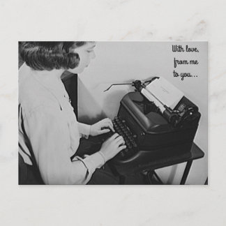 Carte postale de machine à écrire vintage avec amo