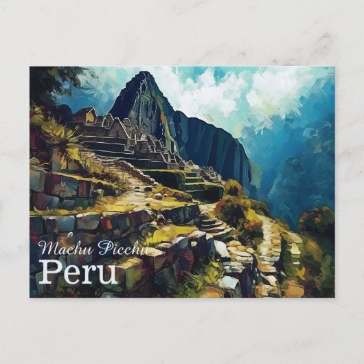 Carte postale de Machu Picchu Pérou artistique (Devant)
