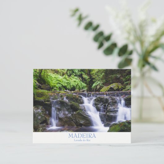 Carte postale de Madère - Levada do Rei avec texte (Debout devant)