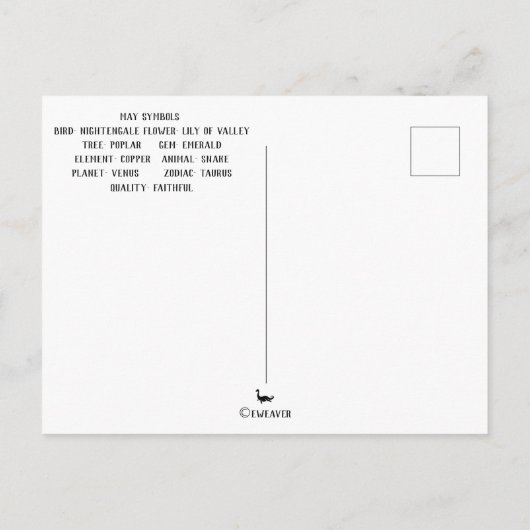 Carte postale de mai Taureau (Dos)