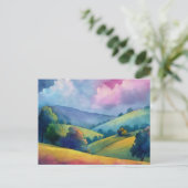 Carte postale de maison d'été aquarelle (Debout devant)