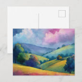 Carte postale de maison d'été aquarelle (Devant / Derrière)