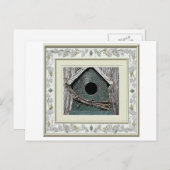 Carte postale de maison pour oiseaux.  Nouveau dom (Devant / Derrière)