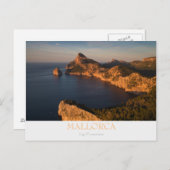 Carte postale de Majorque - Cap Formentor avec tex (Devant / Derrière)