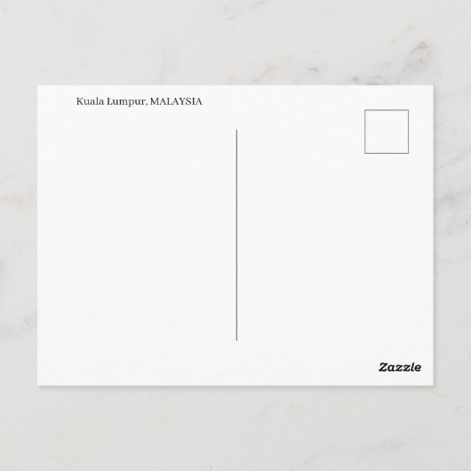 Carte postale de Malaisie (Dos)