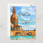 Carte postale de Malte Travel, Carte postale de La (Devant / Derrière)