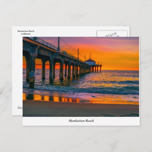 Carte postale de Manhattan Beach Pier (Devant / Derrière)