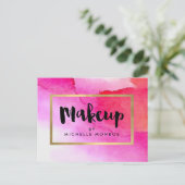 Carte postale de maquillage de couleur rose gras (Debout devant)