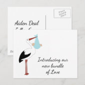 Carte postale de marchandise de cigogne (Devant / Derrière)