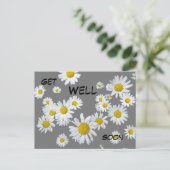 Carte postale de marguerites blanches de couleur p (Debout devant)