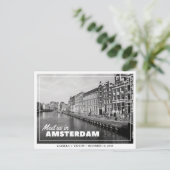 Carte postale de mariage à Amsterdam 'Save the Dat (Debout devant)