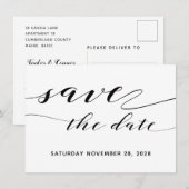 Carte postale de mariage à calligraphie rustique p (Devant / Derrière)